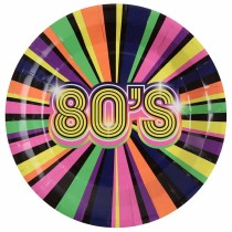 Piatto di Carta 23cm Party Anni '80 10pz Anni '80