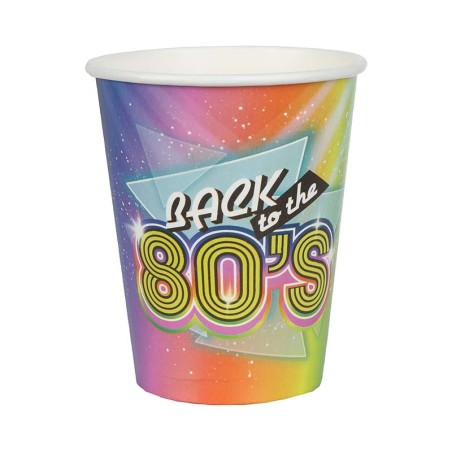 Bicchiere di Carta 270ml Party Anni '80 10pz Anni '80