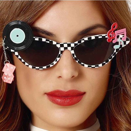 Occhiali da Sole Disco Music Bianco e Nero Addobbi e Palloncini Tema Musica