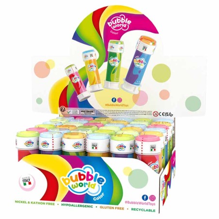 Bolle di Sapone a Tema "Color Bubbles" da 60ml - 36pz Bolle di Sapone
