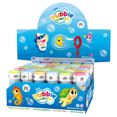 Bolle di Sapone a Tema Animali Marini "Sea Bubbles" da 60ml - 36pz Bolle di Sapone