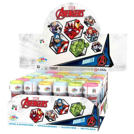 Bolle di Sapone a Tema Avengers "Bubbles" da 60ml - 36pz Bolle di Sapone