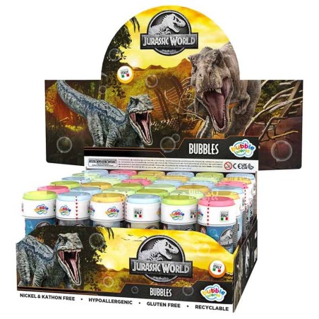 Bolle di Sapone a Tema Jurassic World "Bubbles" da 60ml - 36pz Bolle di Sapone