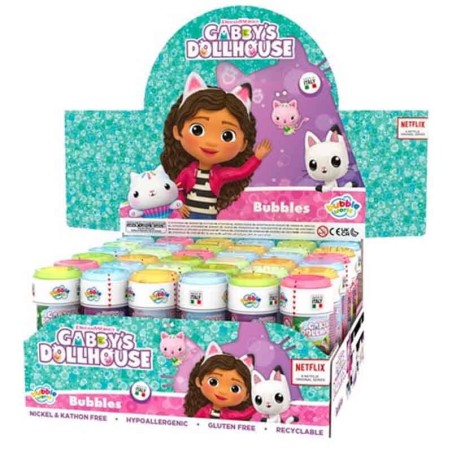 Bolle di Sapone a Tema Gabby's Dollhouse "Bubbles" da 60ml - 36pz Bolle di Sapone