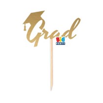 Mini Cake Topper di Carta 8cm Oro sagomato per Laurea "Grad" Addobbi e Accessori Laurea