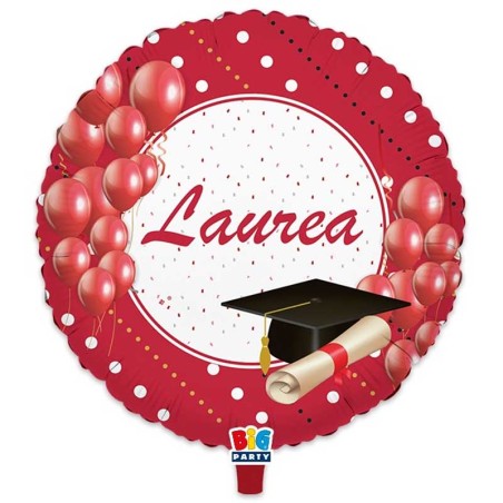 Palloncino in Foil 18" Laurea Rosso Palloncini Laurea