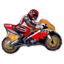 Palloncino in Foil 14" Mini Shape Moto Arancione Sport