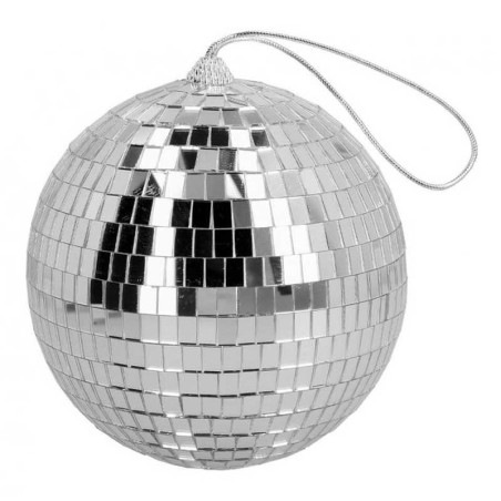 Sfera da Discoteca Stroboscopica Argento 15cm Addobbi e Palloncini Tema Musica