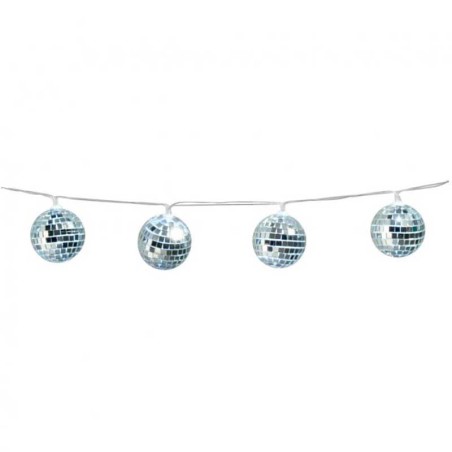 Ghirlanda LED con Sfera Stroboscopica da Discoteca Argento 1,40mt Addobbi e Palloncini Tema Musica