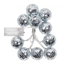 Ghirlanda LED con Sfera Stroboscopica da Discoteca Argento 1,40mt Addobbi e Palloncini Tema Musica