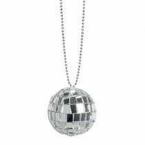 Collana con Ciondolo Sfera da Discoteca Stroboscopica Argento Addobbi e Palloncini Tema Musica