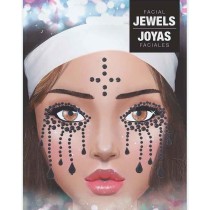Gioielli Adesivi 3D con Strass Neri per Costume da Suora "Halloween" Accessori Persona Halloween