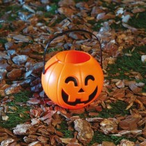 Secchiello di Plastica Porta Caramelle Zucca 11cm Accessori Tavola Halloween