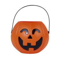Secchiello di Plastica Porta Caramelle Zucca 11cm Accessori Tavola Halloween