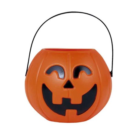 Secchiello di Plastica Porta Caramelle Zucca 11cm Accessori Tavola Halloween