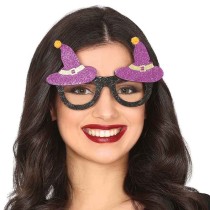 Occhiali Glitterati di Halloween con Cappelli da Strega Viola Accessori Persona Halloween