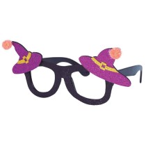 Occhiali Glitterati di Halloween con Cappelli da Strega Viola Accessori Persona Halloween