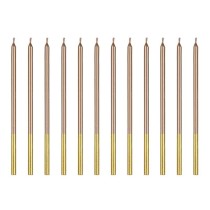Candelina Stelo 14cm Rose Gold Metallizzato12pz Candeline Stelo