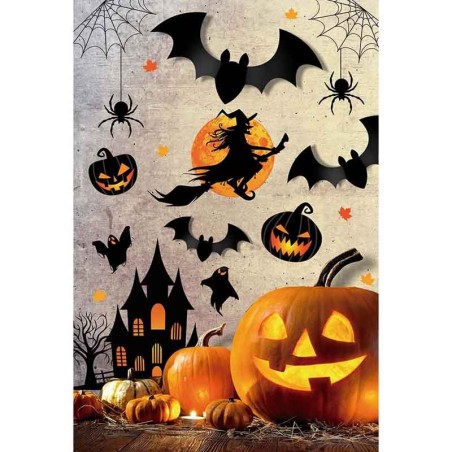 Adesivi da Parete a tema Halloween 16pz Addobbi e Festoni Halloween