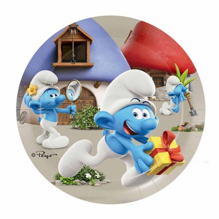 Piatto di Carta 18cm con I Puffi 8pz Puffi "Smurfs"