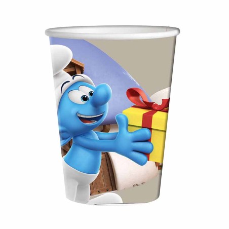 Bicchiere di Carta 250ml con I Puffi 8pz Puffi "Smurfs"