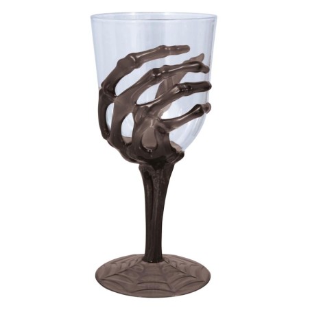 Calice di Vino di Plastica con Mano Scheletrica Accessori Tavola Halloween