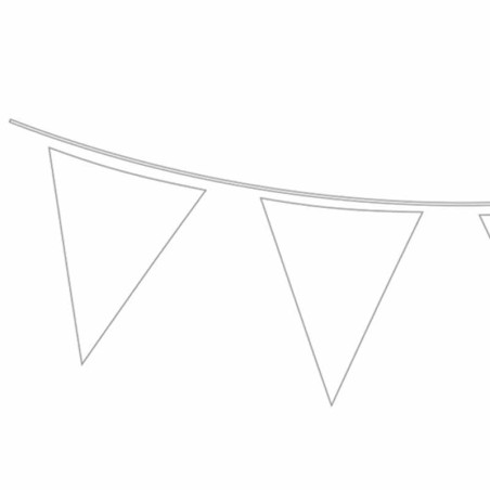 Festone Bandierina 30cm x 45cm Bianco "White" 10mt Bandierine Oaktree