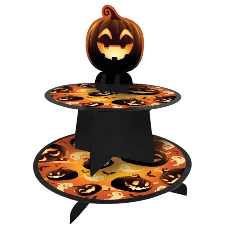 Alzatina 3 Piani di Carta Zucche Stregate Halloween Accessori Tavola Halloween