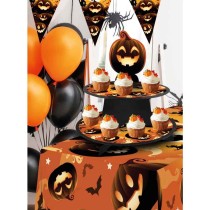 Alzatina 3 Piani di Carta Zucche Stregate Halloween Accessori Tavola Halloween