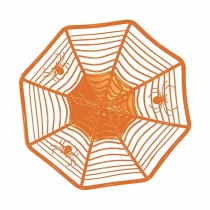 Contenitore Ragnatela Porta Caramelle Arancione Accessori Tavola Halloween