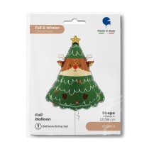 Palloncino in Foil 28" Super Shape Renna dentro l'Albero di Natale Natale e Capodanno Grabo