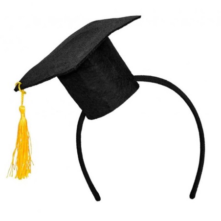 Cerchietto per Capelli con Tocco Laurea Nero e Oro Addobbi e Accessori Laurea