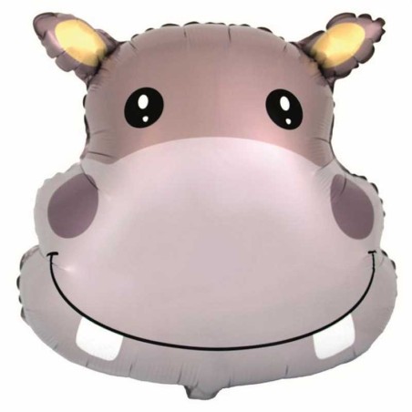 Palloncino in Foil 22" Super Shape Ippopotamo Animali (Giungla e Bosco)