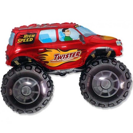 Palloncino in Foil 38" Super Shape Macchina Rossa Monster Truck "Hot Wheels" Sport