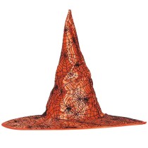 Cappello da Strega con Ragnatale Colori Neon Assortiti Accessori Persona Halloween
