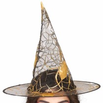 Cappello da Strega Trasparente con Ragnatele Oro Accessori Persona Halloween