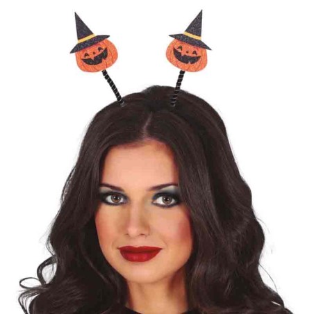 Cerchietto per Capelli con Antenne Zucche Stregate Accessori Persona Halloween