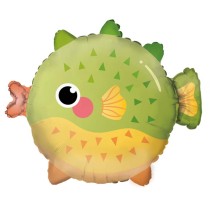 Palloncino in Foil 19" Junior Shape Pesce Palla Verde e Giallo Pesci e Mare