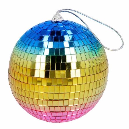 Sfera da Discoteca Stroboscopica Blu, Oro e Rosa 15cm Anni '80
