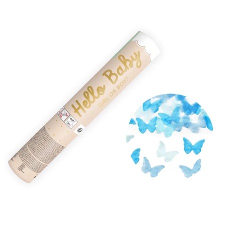 Cannon Sparacoriandoli Farfalla Celeste "Hello Baby Boy" 20cm Sparacoriandoli Eventi