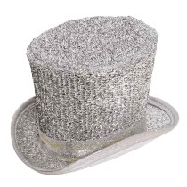 Mini Cilindro Argento Metallizzato Accessori Persona Natale e Capodanno