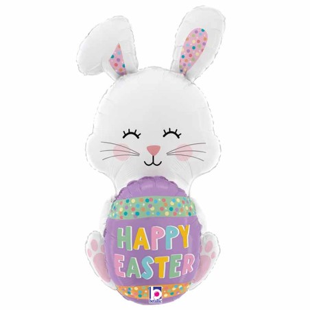 Palloncino in Foil 48" Super Shape Coniglietto con Uovo di Pasqua Pasqua Grabo