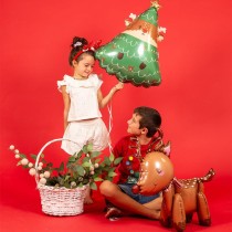 Palloncino in Foil 28" Super Shape Renna dentro l'Albero di Natale Natale e Capodanno Grabo