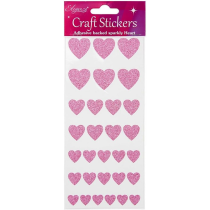 Stickers sagomati Cuore Rosa Glitterato 30pz Decorazioni Oaktree