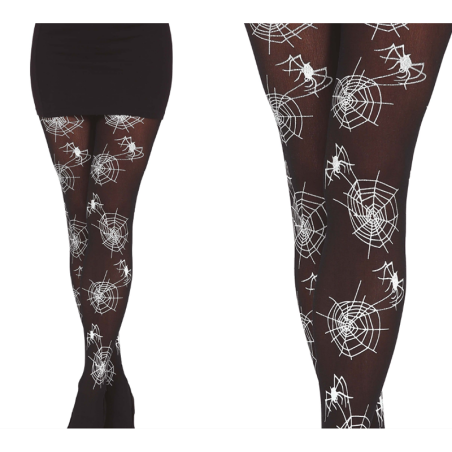 Calze Lunghe Nere con Ragnatela e Ragni Accessori Persona Halloween