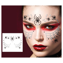 Gioielli Adesivi 3D Ragno Nero e Argento Accessori Persona Halloween
