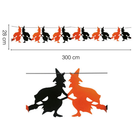 Ghirlanda decorativa Streghe Halloween 3mt Addobbi e Festoni Halloween