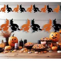 Ghirlanda decorativa Streghe Halloween 3mt Addobbi e Festoni Halloween