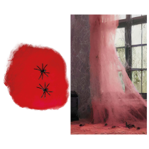 Ragnatela Rossa con Ragni 60gr Addobbi e Festoni Halloween