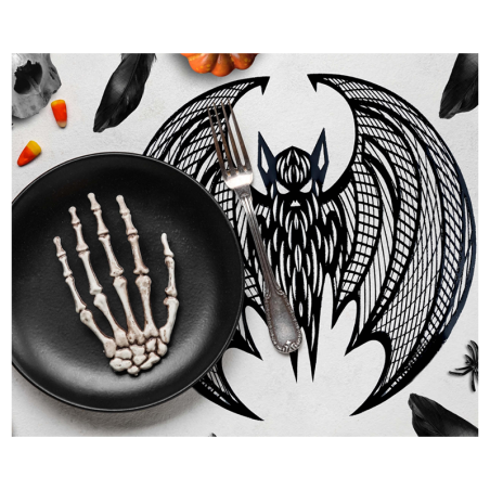Tovaglietta in PVC ricamata Pipistrello Accessori Tavola Halloween